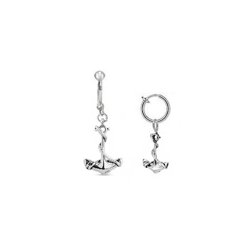 Faux piercing nombril ancre marine