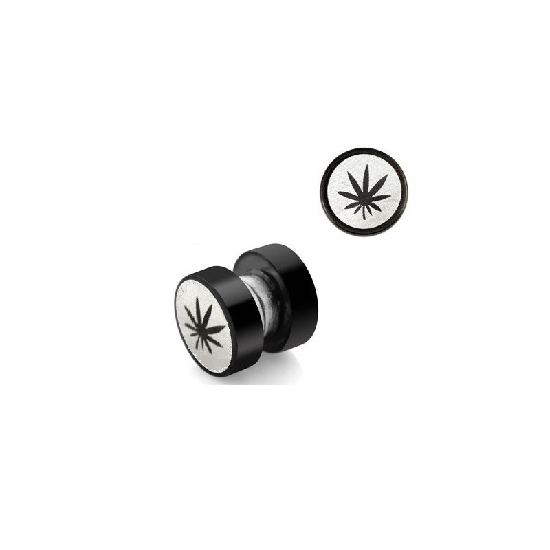 Faux écarteur magnétique noir feuille de cannabis