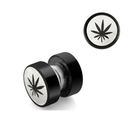 Faux écarteur magnétique noir feuille de cannabis