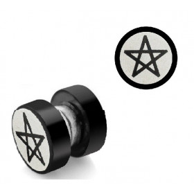 Faux écarteur aimanté pentacle acier noir.