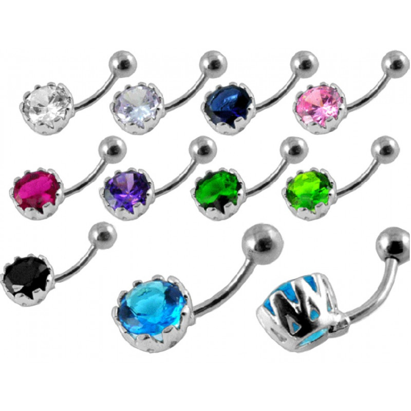 piercing nombril argent classique