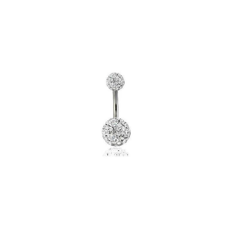 Piercing Nombril double cristal blanc Piercing Tarawa