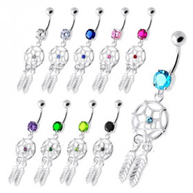 piercing nombril dreamcatcher argent