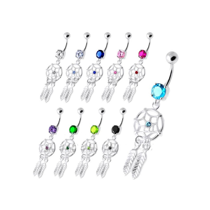 piercing nombril dreamcatcher argent