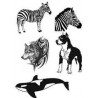 Tattoo autocollant Zebre Loup Chien