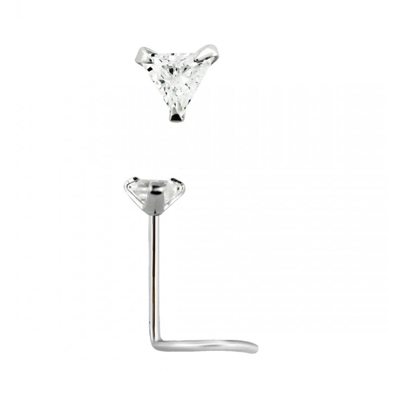 Piercing nez or blanc cristal triangle