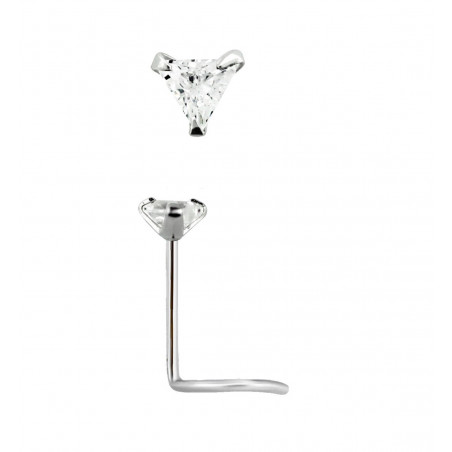 Piercing nez or blanc cristal triangle