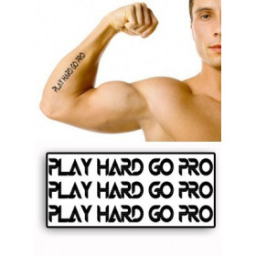 Tatouages temporaires Play hard Go Pro