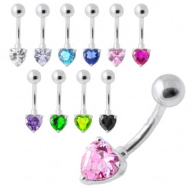 Piercing ventre coeur en argent