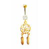 Piercing nombril dreamcatcher plaqué or