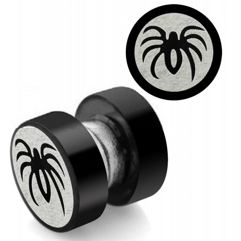 Faux plug magnétique araignée acier noir