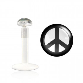 Percing labret peace and love bioflex
