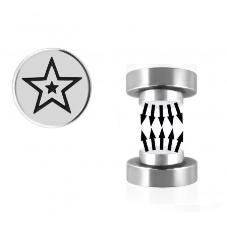 Faux piercing écarteur aimanté étoile