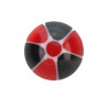 Faux piercing langue UV rouge et noir