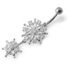 Piercing nombril flocon de neige