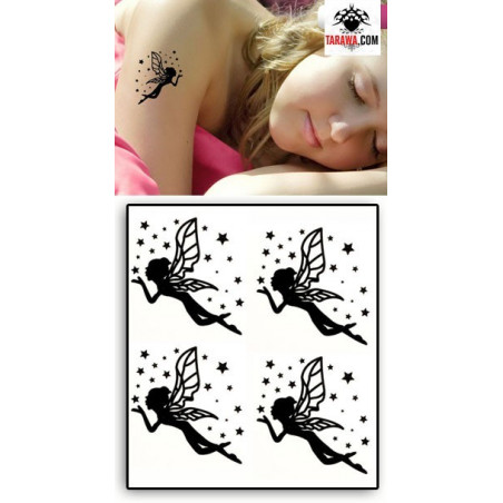 Tatouages 4 Fées noires temporaires