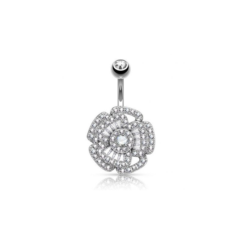 Piercing nombril Fleur multi strass