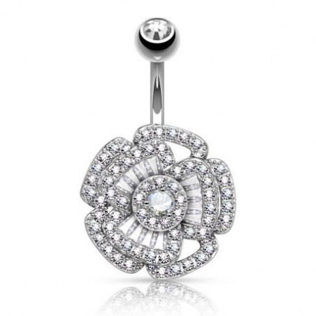 Piercing nombril Fleur multi strass