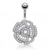 Piercing nombril Fleur multi strass