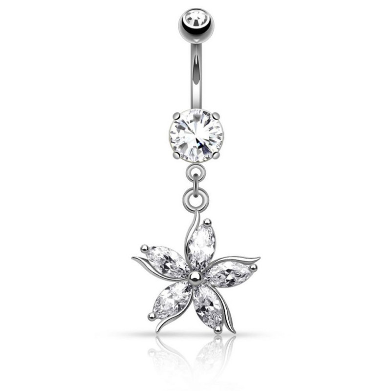 Piercing Nombril Fleur Pendante