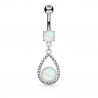 Piercing nombril Goutte Opale cristal