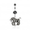 piercing nombril zebre