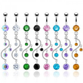 Piercing Nombril Pendentif Arabesque perle