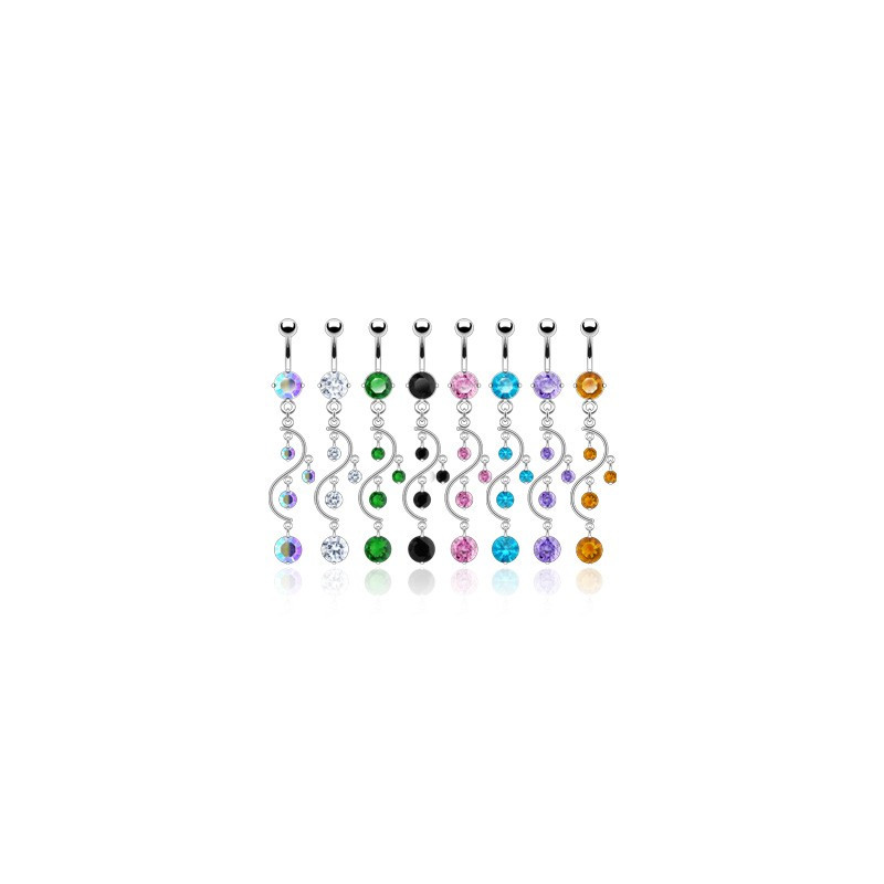 Piercing Nombril Pendentif Arabesque perle