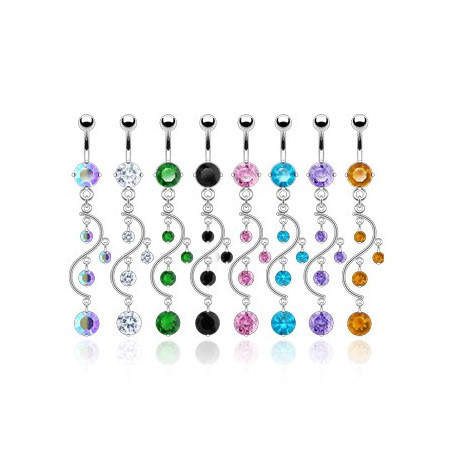 Piercing Nombril Pendentif Arabesque perle