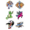 Tattoo autocollant cheval oiseau dragon diable