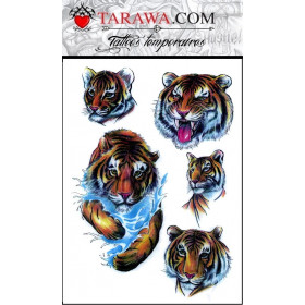 tatouage éphémère tigre