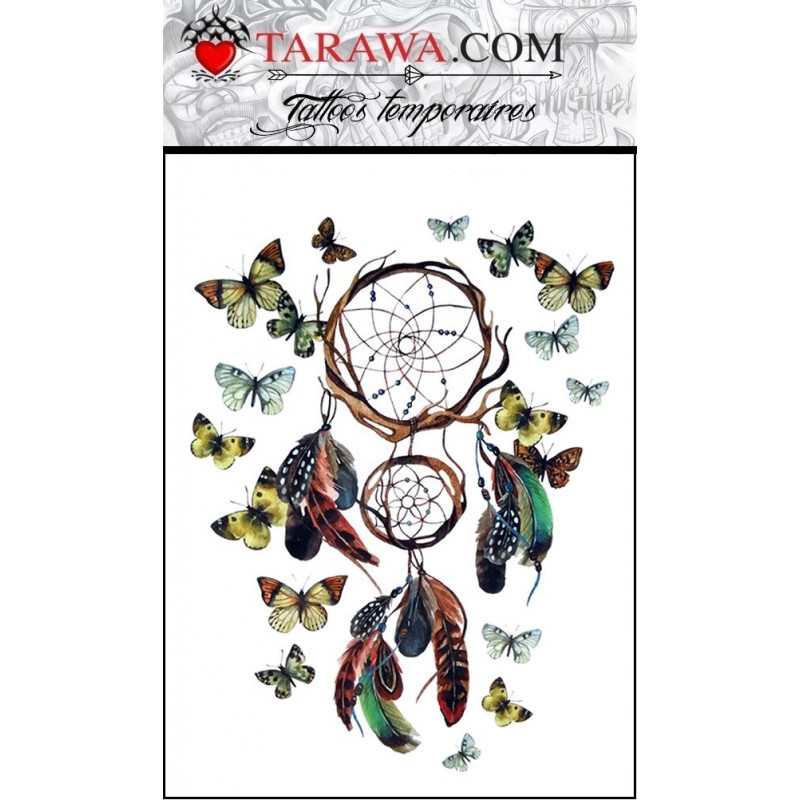 Tatouage attrape rêves papillons