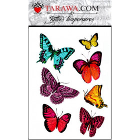 faux tatouage papillons réaliste couleur