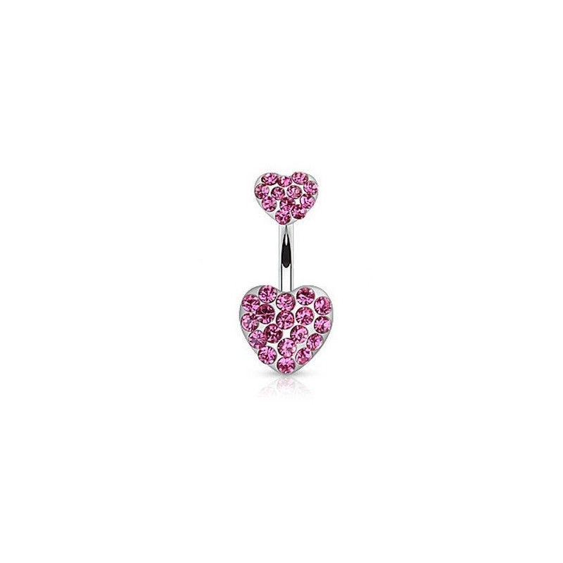 piercing nombril strass rose