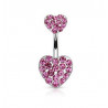 piercing nombril strass rose