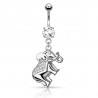 Piercing nombril éléphant fantaisie et strass