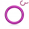 Piercing anneau clip acier violet 1,2 mm
