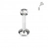 Piercing lèvre cristal rond 3mm