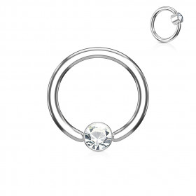 piercing anneau bille brillante