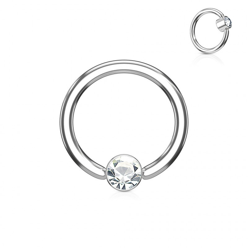 piercing anneau bille brillante