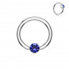 piercing anneau strass bleu