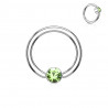 piercing anneau strass vert