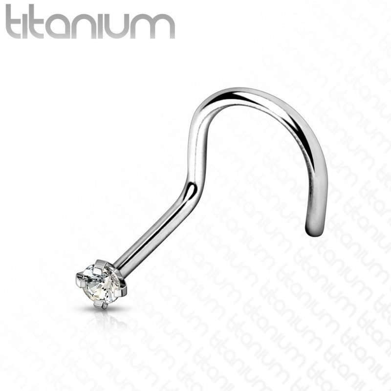 Piercing nez titane cristal