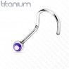 Piercing nez titane cristal couleur lavande