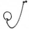 Piercing anneau chaine oreille noir