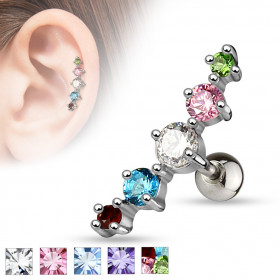 piercing cartilage plusieurs cristaux