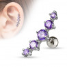 piercing cartilage 5 cristaux couleur violet