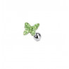 Piercing cartilage papillon strass vert