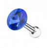 piercing oreille gros cristal bleu