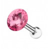 piercing oreille gros cristal rose pale